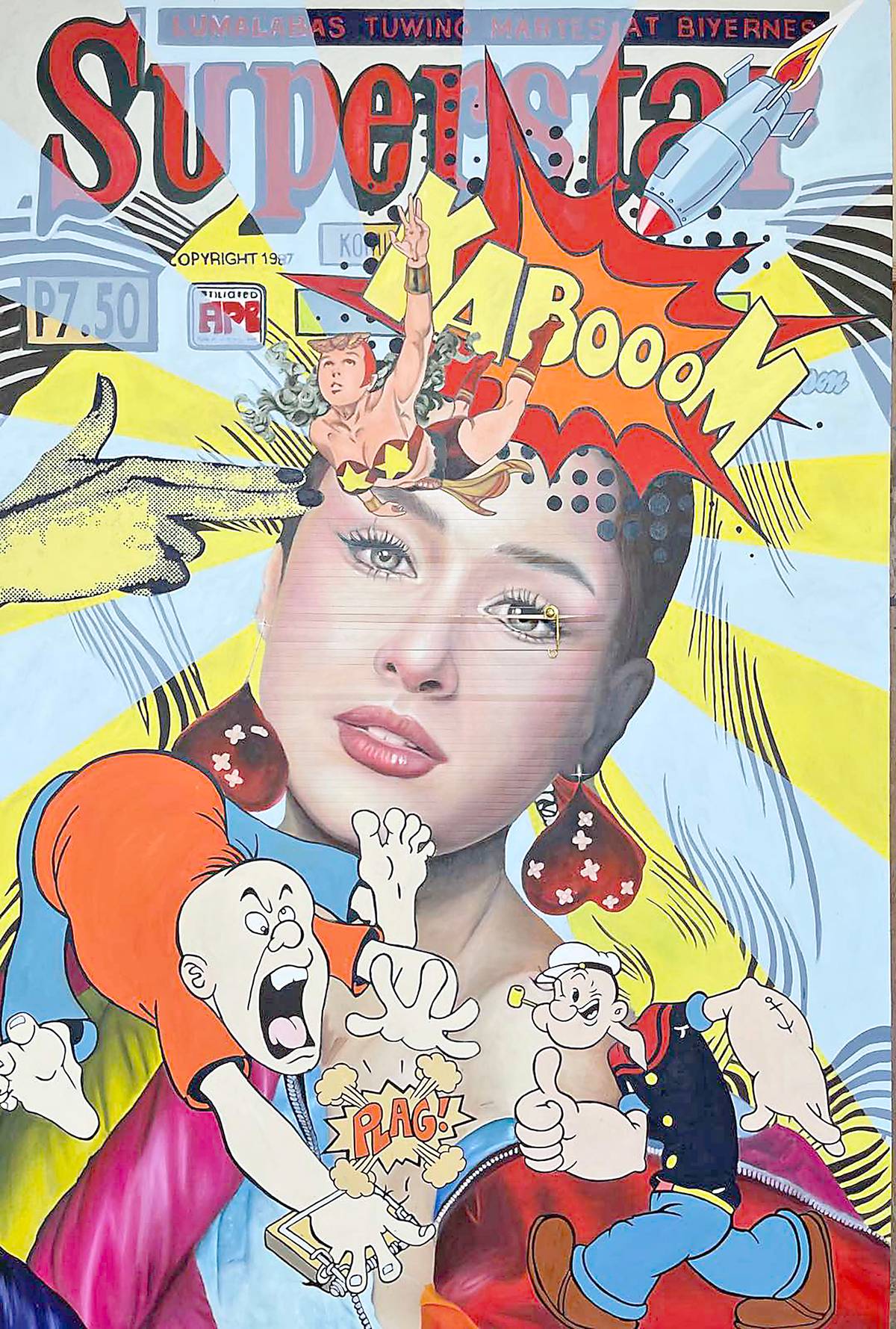 ‘Superstar’  72 by 28 inches, oil on sliced canvas, 2024.